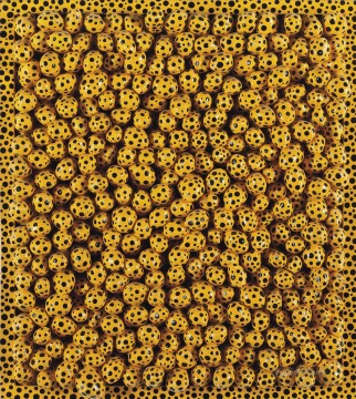 日本 Painting - Yellow Dots A 草間彌生 日本語
